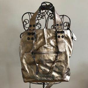 Francesco Biasia Bronze/Gold Metallic Handbag